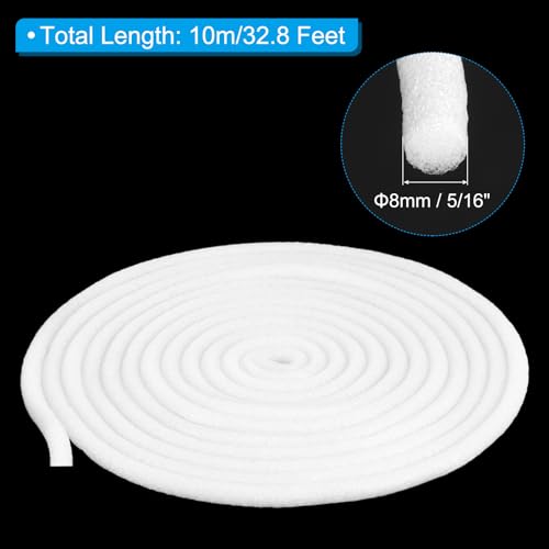 PATIKIL Backer Rod espuma 8mm x 10m blanco miniatura 2