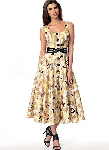 Vogue Patterns Dress Flared Skirt, 14-16-18-20-22, Red #TOP17
