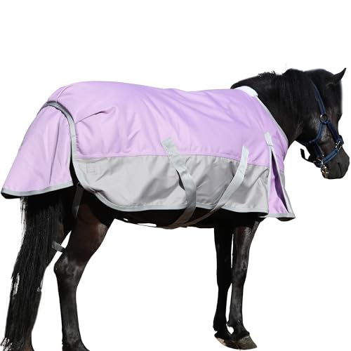 Gallopoff 1200D Ponydecke 200g/m² – wasserdichte & Atmungsaktive Regendecke für Ponys, Shetty, Gefütterte Winterdecke mit Kreuzgurten, Schweiflatz & Verstellbarem Brustverschluss 100cm