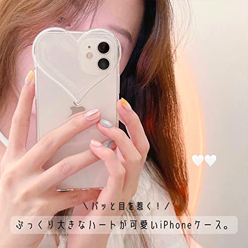 saymi's ぷっくり ハート おしゃれ 韓国 iPhone7/8/SE2/SE3 ケース 推し活 クリア 衝撃吸収 レンズ保護 透明 可愛い 個性的 (iPhone7/8/SE2/SE3)