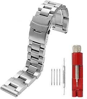 Heavy Strap 22 24 26mm Thick 6mm Brushed Solid Stainless Steel Watch Bands