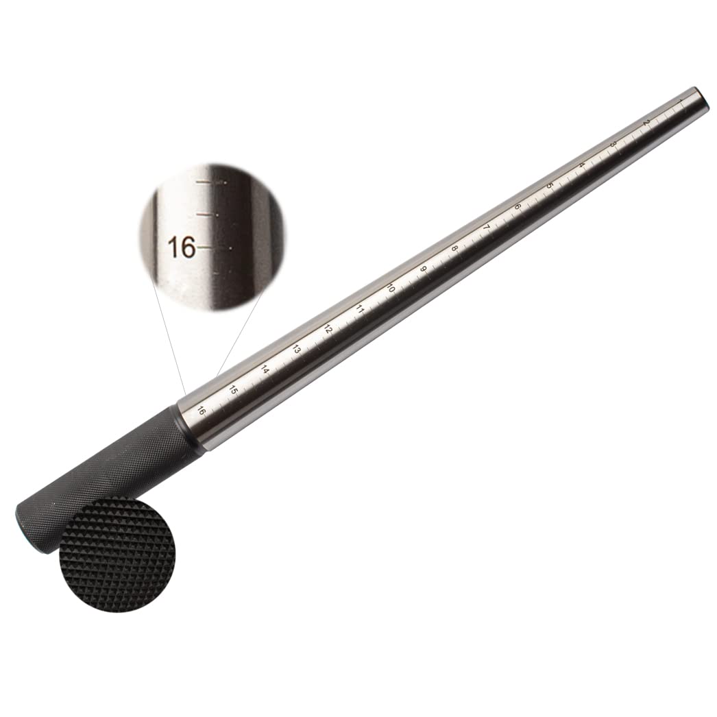 JTS Steel Ring Mandrel Graduated 1-16 Marked Sizer Metal Jewelry Sizing Tool Stick