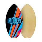 Morey® Skimboard – 37.5” with Swallow Tail, Multilayer Wood Core, Protective Shiny Resin & Rocker Nose for Beginners to Intermediates (80–160 lbs), Unisex.