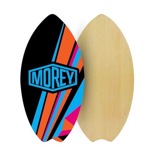 Morey® Skimboard – 37.5” with Swallow Tail, Multilayer Wood Core, Protective Shiny Resin & Rocker Nose for Beginners to Intermediates (80–160 lbs), Unisex.