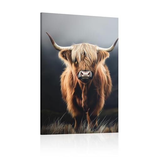Peinture sur toile rustique de vache pour décorer de grands murs de maison