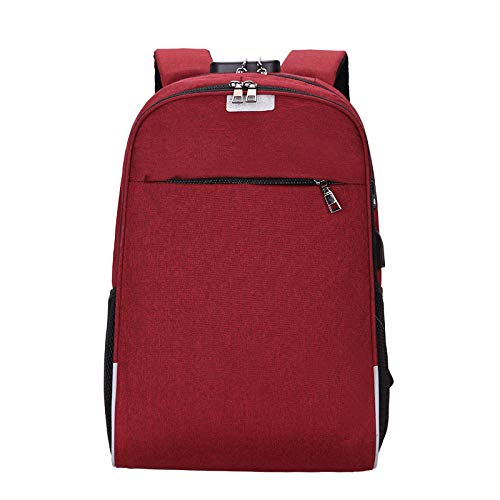 XMYNB Sac À Dos pour Hommes Sac De Chargement USB Sac De Voyage Sac Anti-Vol Junior High School Student Bag Rouge 30 * 12 * 45Cm Cover