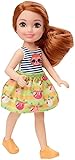 Barbie Club Chelsea Doll (6-inch) with Red Hair, Wearing Sloth Graphic and Skirt, for 3 to 7 Year Olds