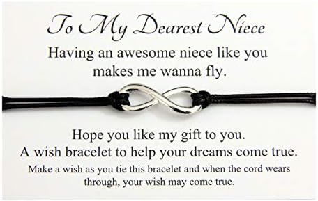 Handmade Infinity charm Wish bracelet for family friends wedding teacher,Come With Organza Gift bag,(Handmade in UK) (Will You Be My Godmother)