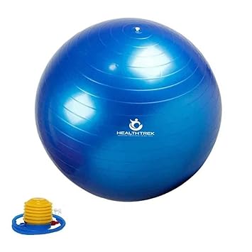 HEALTHTREK Anti-Burst Exercise Ball with Foot Pump for Fitness, Exercise and Yoga, Gym Ball, Swiss Ball (65 CM)