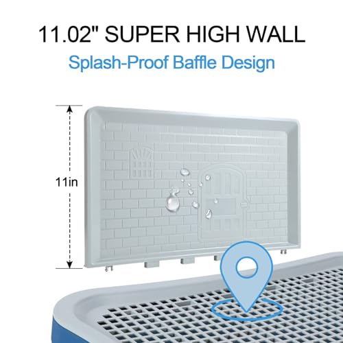 Pee Pad Holder,Indoor Dog Potty Pad,Puppy Potty Training Tray,for Small and Medium-Sized Dogs,20"*15", with Pee Wall, Non-Skid Feet(Navy Blue) - Image 4