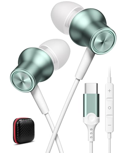 USB C Kopfhörer für Pixel 8 8a 9a 9 10 Pro Google 7a 5G,Magnetisch In Ear Typ C Ohrstöpsel mit Mikrofon Kabel,Kopfhörer USB C Anschluss Headset für Samsung Galaxy A34 A54 A55 iPhone 17 16e Mi Poco X7