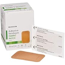 McKesson Adhesive Bandages, Sterile, Fabric Patch, 2 in x 3 in, 50 Count, 1 Pack