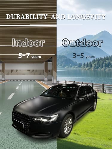 XINXINVibe Vinyl Wrap for Cars, Body Protection, Scratch Resistance, 1ft x 5ft Car Wrap with Air Release Technology (Matte Black)