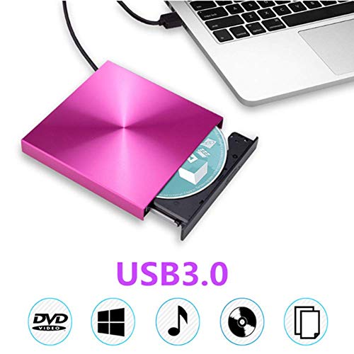 ZXL Masterizzatore Dvd Esterno Hi-Speed USB 3.0 Lettore CD-Rom unità Ottica Portatile Sottile per Laptop MacBook/Laptop Windows/Desktop,Viola