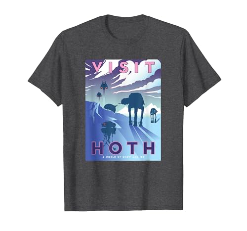 Image of Star Wars The Empire Strikes Back Visit Hoth Postcard T-Shirt, Men, Dark Heather Grey, XX-Large