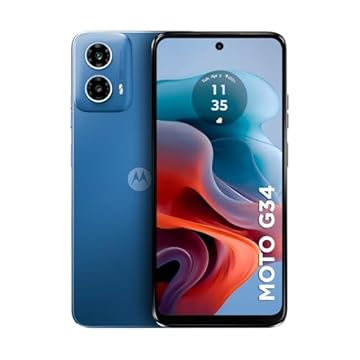 Smartphone Motorola Moto g34 5G - 256GB 16GB (8GB RAM+8GB Ram Boost) AI Camera 50MP NFC - Azul