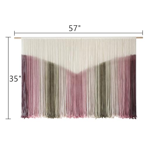 Image of IOWER Large Macrame Wall Hanging Boho Wall Decor Large Scale Tie-Dye Yarn Living Home Room Boho Wall Decor for Bedroom Home Wall Art 57 inch W x 35 inch L
