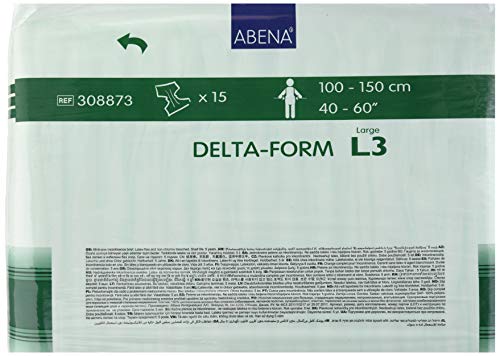 Abena Delta-Form Adult Incontinence Briefs, Level 3, (Medium To Large Sizes) Large, 15 Count #TOP2