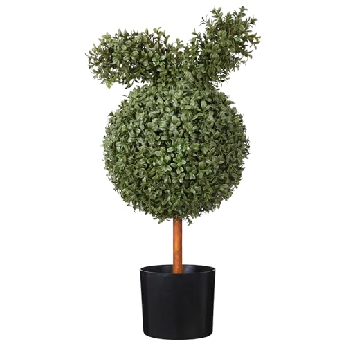 Árboles topiarios artificiales de conejo de 2.7 pies que resisten el sol sin perder el color verde 2