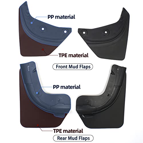 Image of Car Mud Flaps Splash Guards Rear Mud Flap Compatible with 2024 2020 2021 2022 2023 2024 Tesla Model Y Accessories (No Need to Drill Holes, Set of 4)