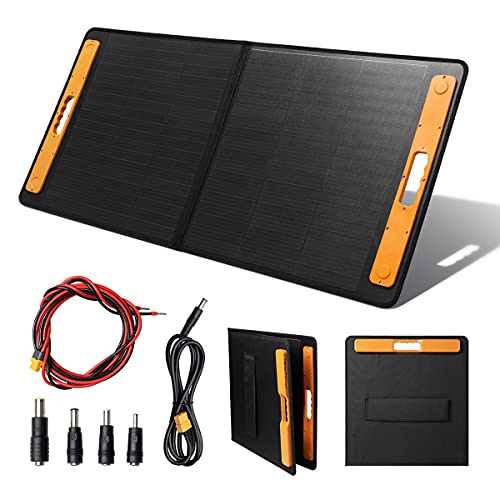 100W 18V Faltbares Solarpanel Tragbares monokristallines Solarladegerät Solarzelle für Kraftwerk mit USB- und DC-Ausgängen für Boot Camping Camper Auto Off-Grid-Home RV Cover