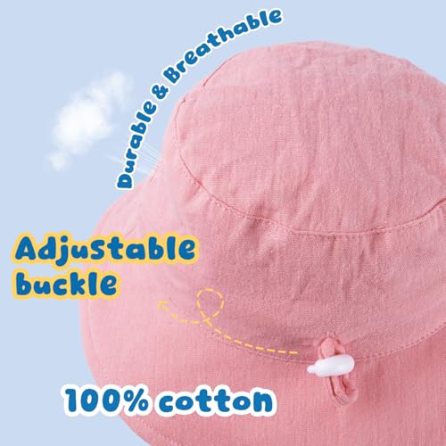 Image of Muslin Baby Sun Hat Sun Protection Baby Toddler Bucket Hats for Boys Girls