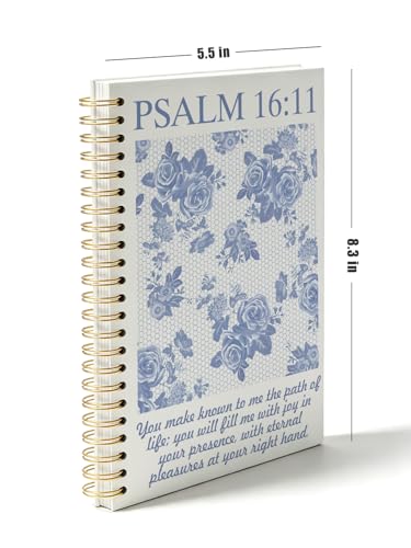 Carnet chrétien bleu Psaume 16:11 pour prière et notes - 5