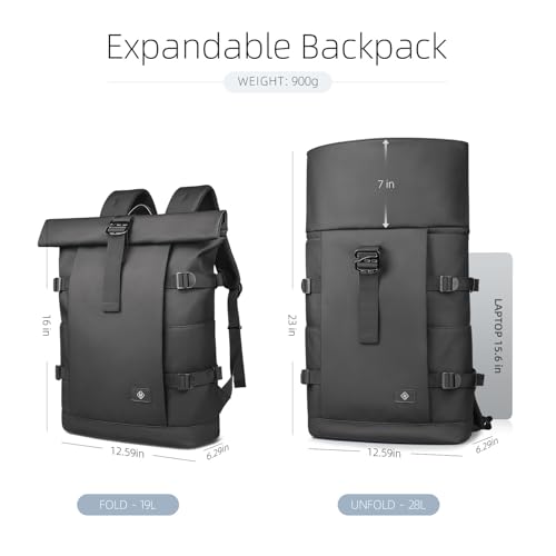 15.6 Inch Rolltop Laptop Backpack for Men Women, Expandable Travel Backpack by HEROIC KNIGHT - Used condition - Image 2