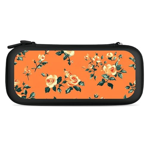 Rose Flowers Compatible with Switch Carrying Case Hard Travel Game Bag Pouch with 15 Games Accessories Black-style