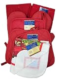 Red Truck Dish Scrubber Compliment with Kitchen Set of Towels, Dish Drying Mat, Scrubber Dish Cloths