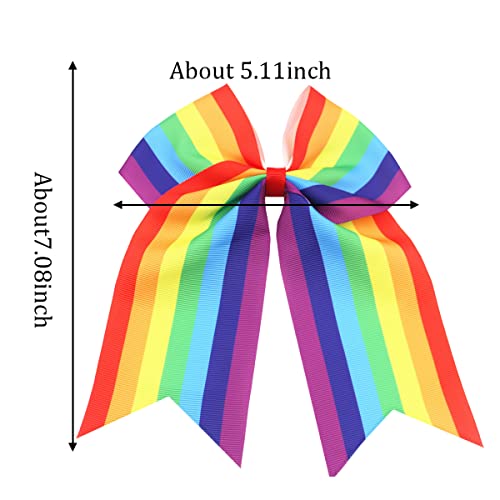 Pride Day Hair Bows Hair Ties Lgbt Rainbow Hair Scrunchies Ponytail Holders Handmade Hair Accessories For Women Girls Daily Wear Birthday Party Hairstyle Decorations 2Pcs #TOP6
