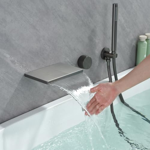 Robinet de baignoire à montage mural avec cascade et douche