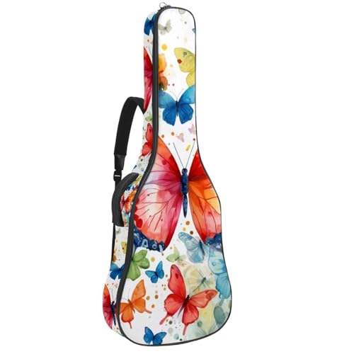 Housse de guitare acoustique à motif papillon 105cm avec bretelles