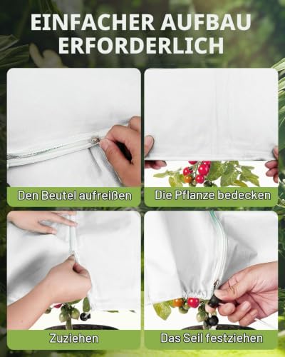 2-teilig Pflanzenvlies Frostschutz 80x120cm 70GSM Winterharte Abdeckhauben – Ansicht 6
