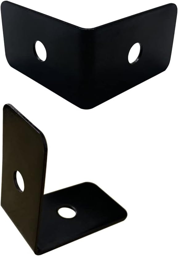 4 Pcs Black Metal Corner Protector, Decorative Right Angle Corner Brackets for Furniture, Table, Wood Boxes, Barn Door, Wood Frame, Trunk, Desk, Box - Guards Edge Cover