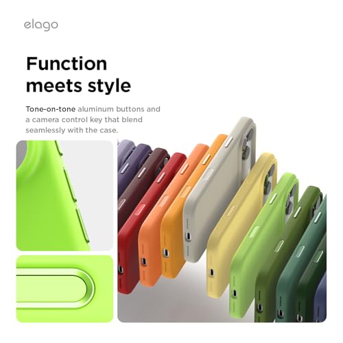Image of elago for iPhone 17 Pro Max Case, Premium Magnetic Silicone Case, Compatible with MagSafe, Liquid Silicone Material, Protective Cover, Shockproof, Slim Phone, 6.9 inch (Lime Green)