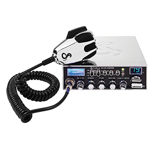 Cobra 29 LTD Chrome AM/FM Professional CB Radio – Easy to Operate, Emergency Radio, Instant Channel 9, 4-Watt Output, Full 40 Channels, Adjustable Receiver and SWR Calibration, Chrome