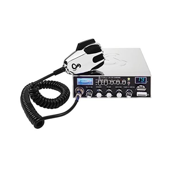 Cobra 29 LTD Chrome AM/FM Professional CB Radio – Easy to Operate, Emergency Radio, Instant Channel 9, 4-Watt Output, Full 40 Channels, Adjustable Receiver and SWR Calibration, Chrome