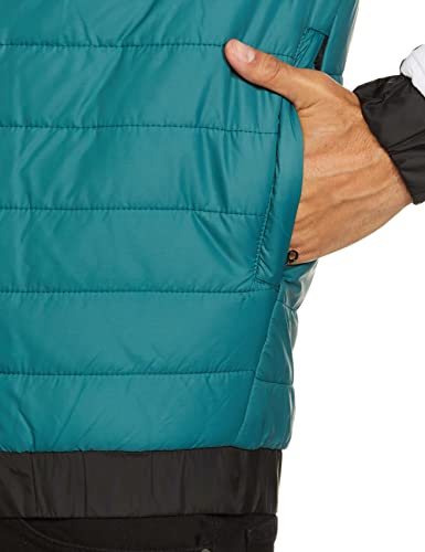 Image of Max Polyester Men Colourblock Hooded Puffer Standard Length Jacket