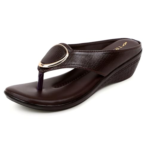 Image of TRASE Women's Fashion Sandal | Faux Leather, Comfortable & Stylish Wedges | Ideal for Casual & Formal Occasions 2 inches heel