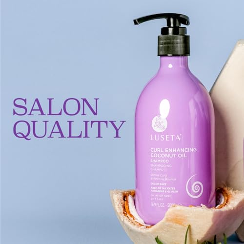 Image of LUSETA Curl Enhancing Shampoo for Curly Hair, Restore Bounce 16.9oz | with Coconut Oil, Define Curls for Wavy and Coily Hair, Lasting Moisture, Frizz Control, Soft Smooth Finish, Sulfate Free
