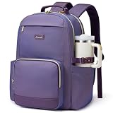 LOVEVOOK Laptop Backpack for Women with Pouch Pocket for Large Capacity Cup,18 Inch Laptop Computer Bag Travel Backpack Purse,Waterproof Work Business Backpack College Teacher Bags,Violet