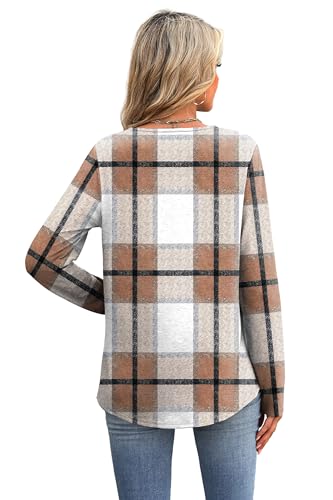 Image of XIEERDUO Boho Tops for Women Blouses Dressy Casual V Neck Long Sleeve Shirts Fall Outfits Trendy Vacation Clothes