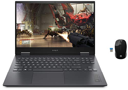 Image of HP Omen 15.6-inch FHD Gaming Laptop (Ryzen 5-4600H /8GB /512GB SSD /Windows 10 /NVIDIA GTX 1650ti 4GB /Shadow Black /2.36 kg), 15-en0001AX and Wireless Mice Combo