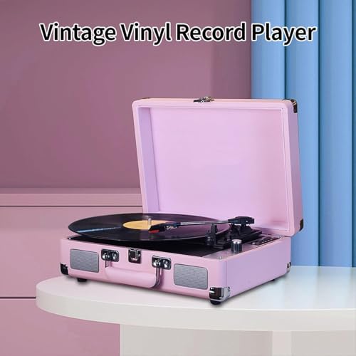 Giradischi in vinile con altoparlanti integrati, registrazione USB, 33/45/78 giri/min, ingresso 3,5 mm, fonografo portatile per dischi da 7-12 pollici