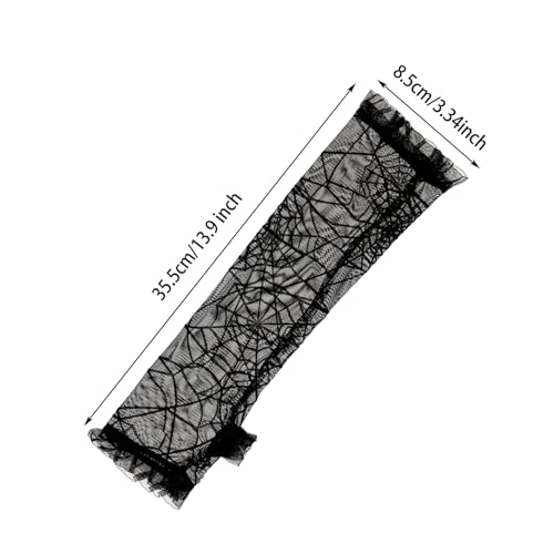 PENTA ANGEL Spider Wed Lace Gloves Halloween Punk Goth Witch Fingerless Elbow Mesh Gloves for Women Girls Party Costume2