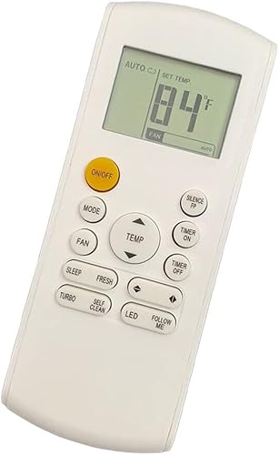 Replacement Remote Control for Midea MRCOOL FRIMEC Klimaire RG57B1BGE RG57B2BGE RG57ABGE RG57E1BGEU1 RG57A7BGEF RG57A6BGEFU1 RG57BBGE RG57BGE