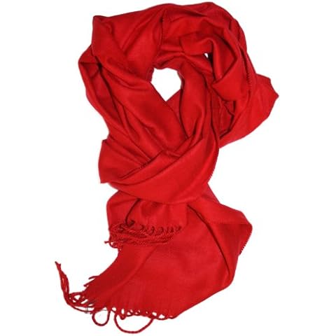 LibbySue--Solid Color Cashmere Feel Winter Scarf in Classic Red Cover