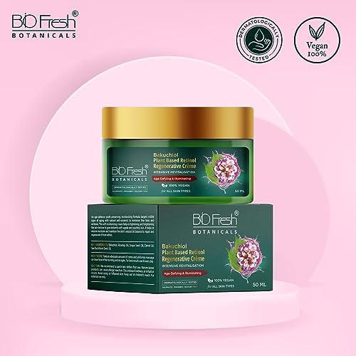 Image of Biofresh Botanicals Bakuchiol Plant-Based Retinol Re-Generative Vegan Cream with Boost Collagen Prevent Fine Lines & Wrinkles and Deeply Hydrate Moisturizing Cream