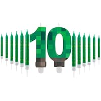 Velas de Cumpleaños con Tema Pixelado Número 10 y 12 Velas
